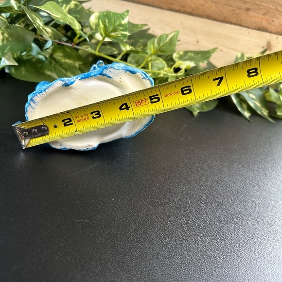 Upcycled Watering Can Planter  Ceramic Shelf Sitter Spring  Blue Counter 6.5 X 4 - Picture 11 of 13